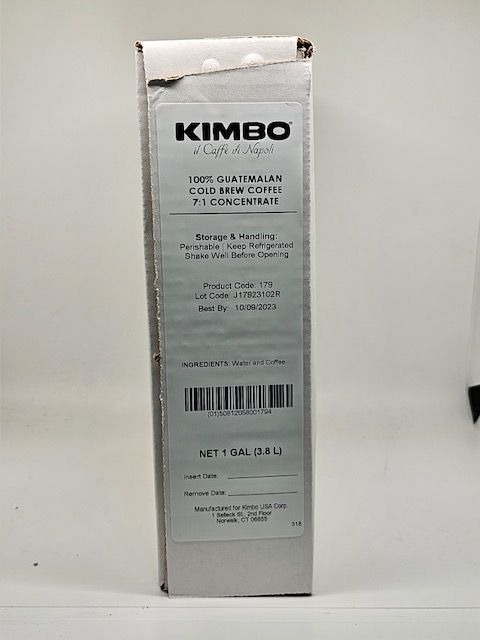 018179 – Kimbo Cold Brew 7:1 Concentrate BIB 1Gal (3 Boxes per Case)